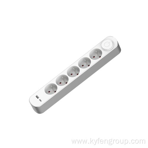 France 5-socket power strip with usb type c